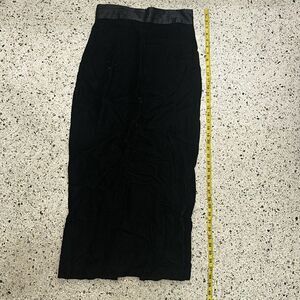 Scott McClintock black high waist velvet maxi skirt satin trim 6